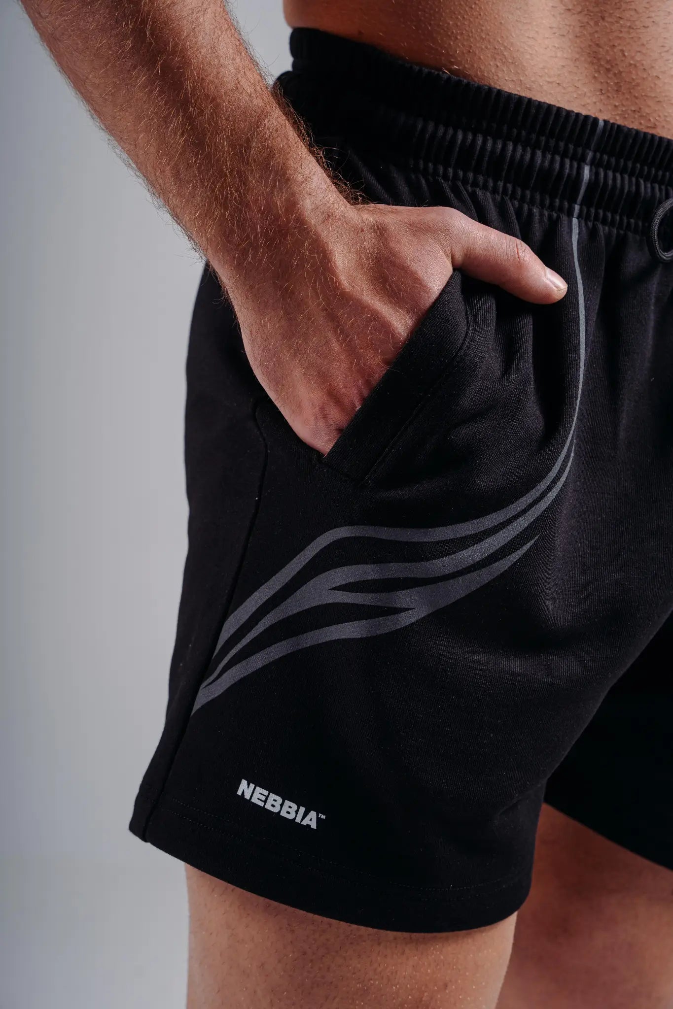 NEBBIA 876 Black Oversized Training Shorts | PRIMAL