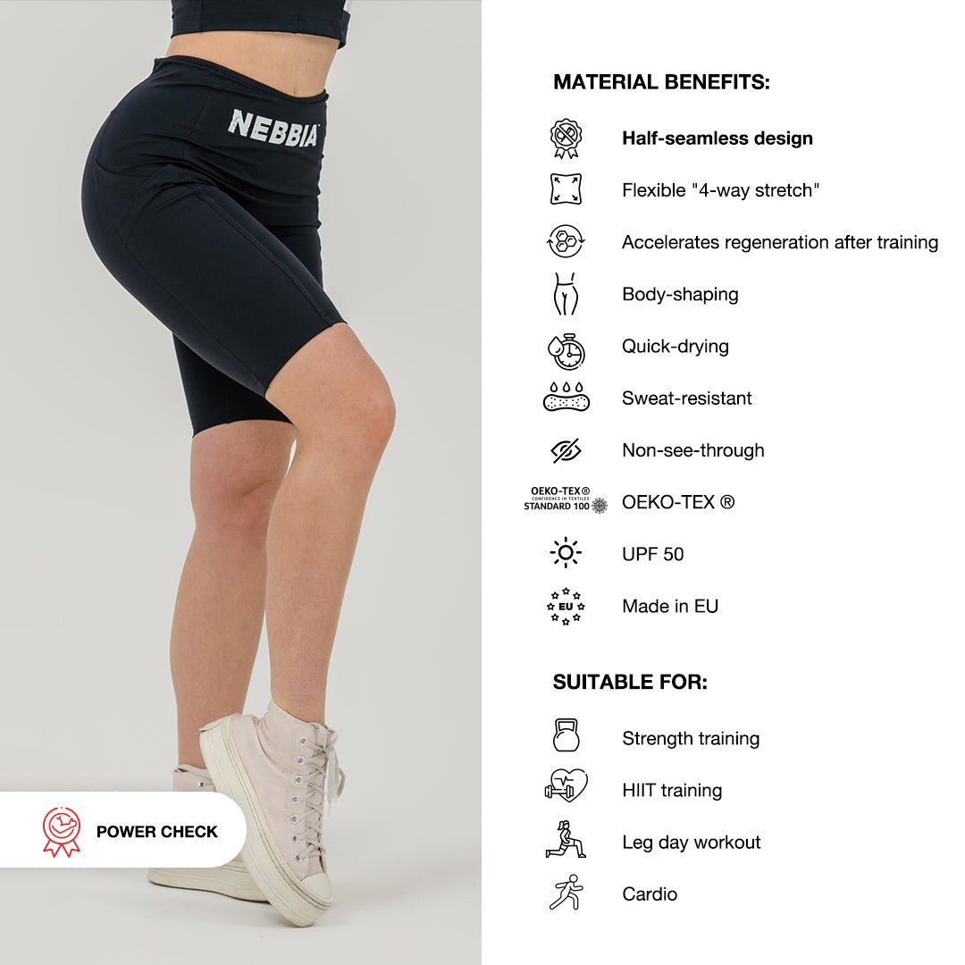 High waisted biker shorts 10″ GYM THERAPY Dark Blue 628 - AlisiiaKholli