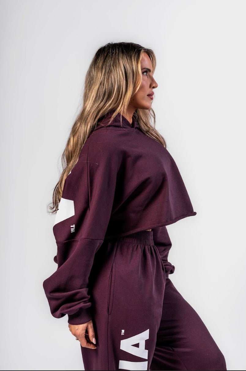 Nebbia Own Your Power Oversized Hoodie 433 - Dark Red | Gym Pump Cover - AlisiiaKholli