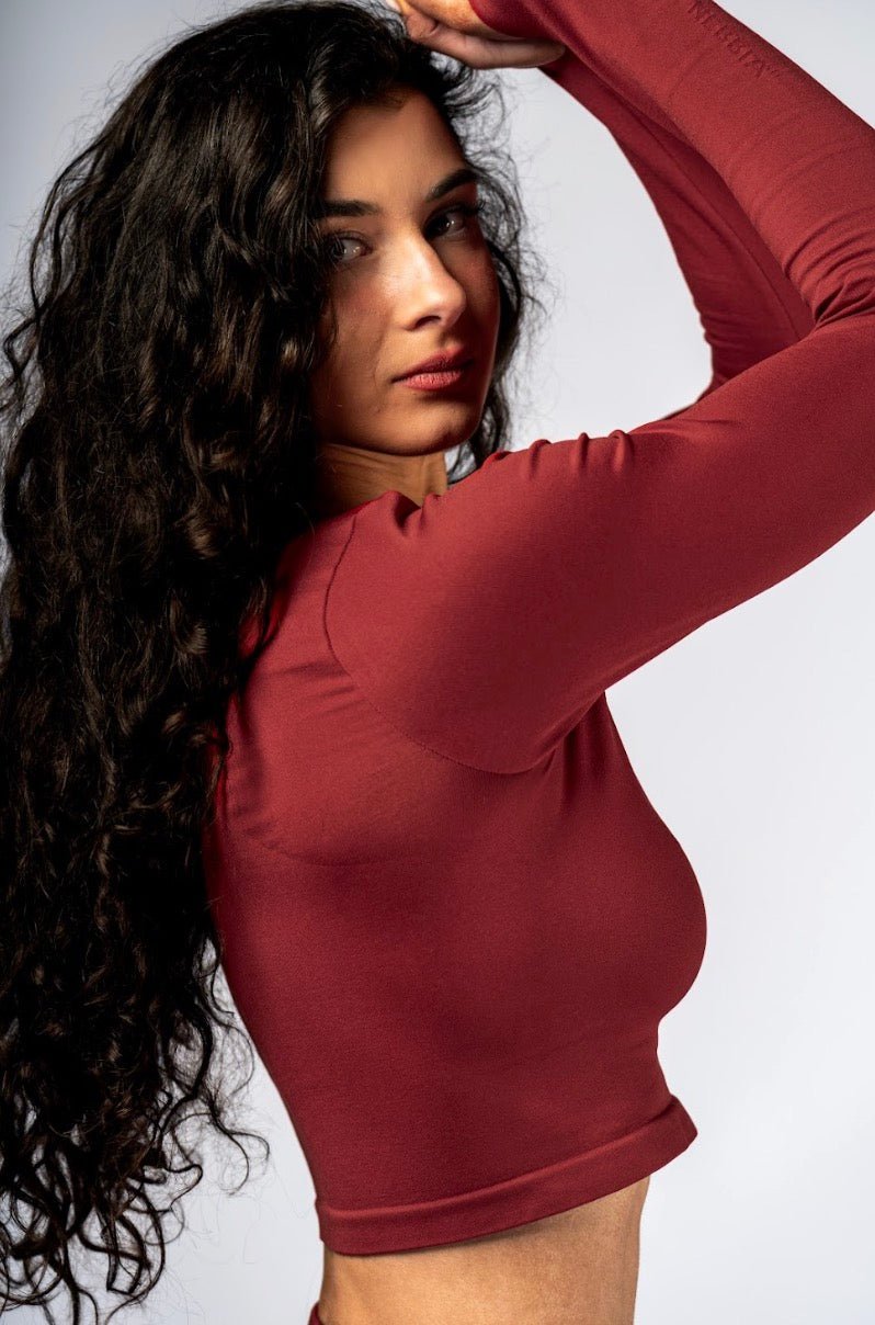 Nebbia Power 892 Seamless Long Sleeve Top - Red - AlisiiaKholli
