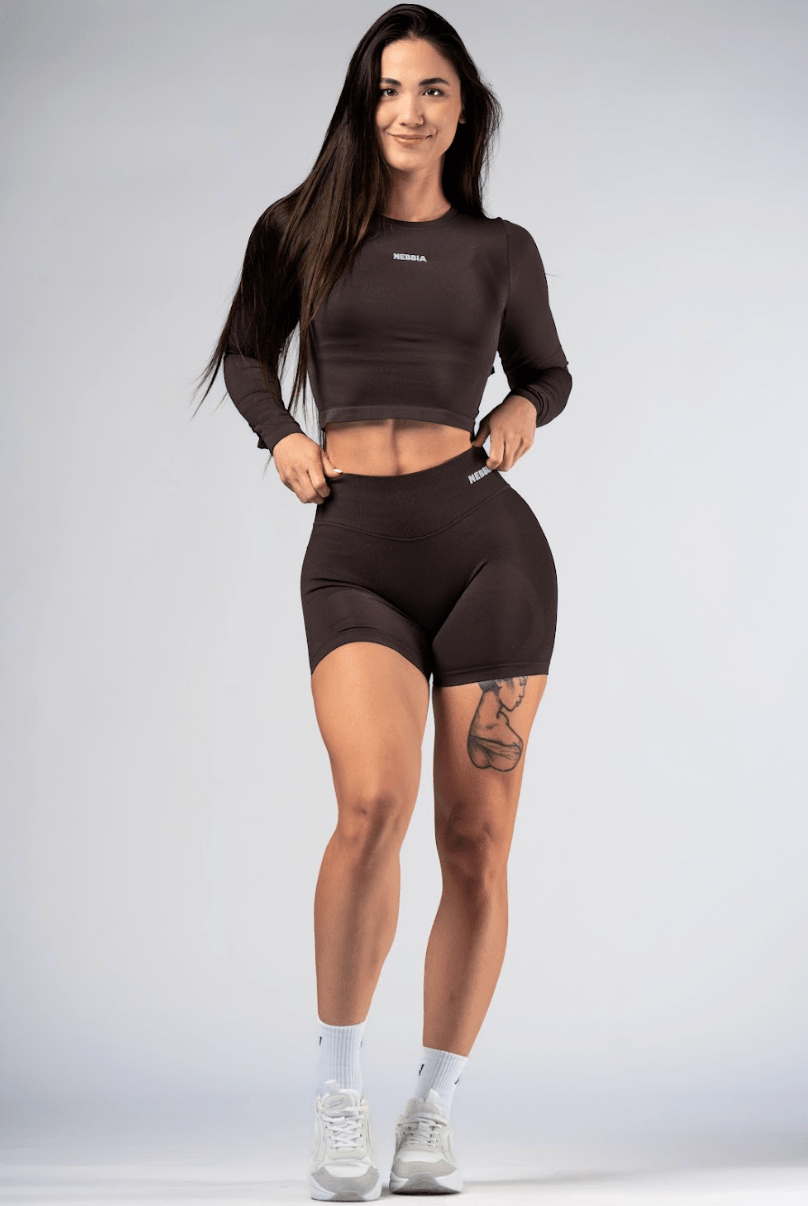Nebbia Power 893 High - Waist Push - Up Shorts - Dark Brown - AlisiiaKholli