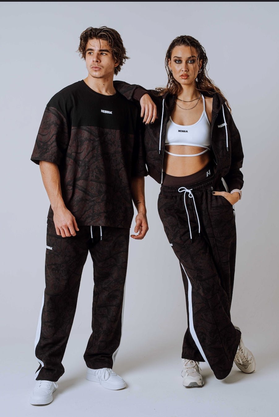 NEBBIA Power Relaxed Sweatpants 904 | Black & Dark Brown Camo - AlisiiaKholli