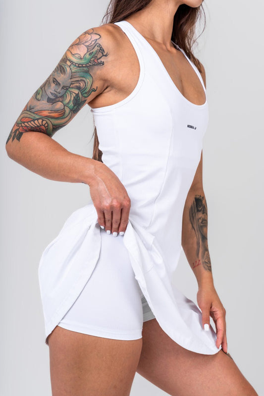 2 - IN - 1 SPORTY DRESS GYM CHIC 398 white - AlisiiaKholli