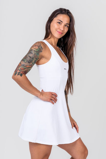 2 - IN - 1 SPORTY DRESS GYM CHIC 398 white - AlisiiaKholli