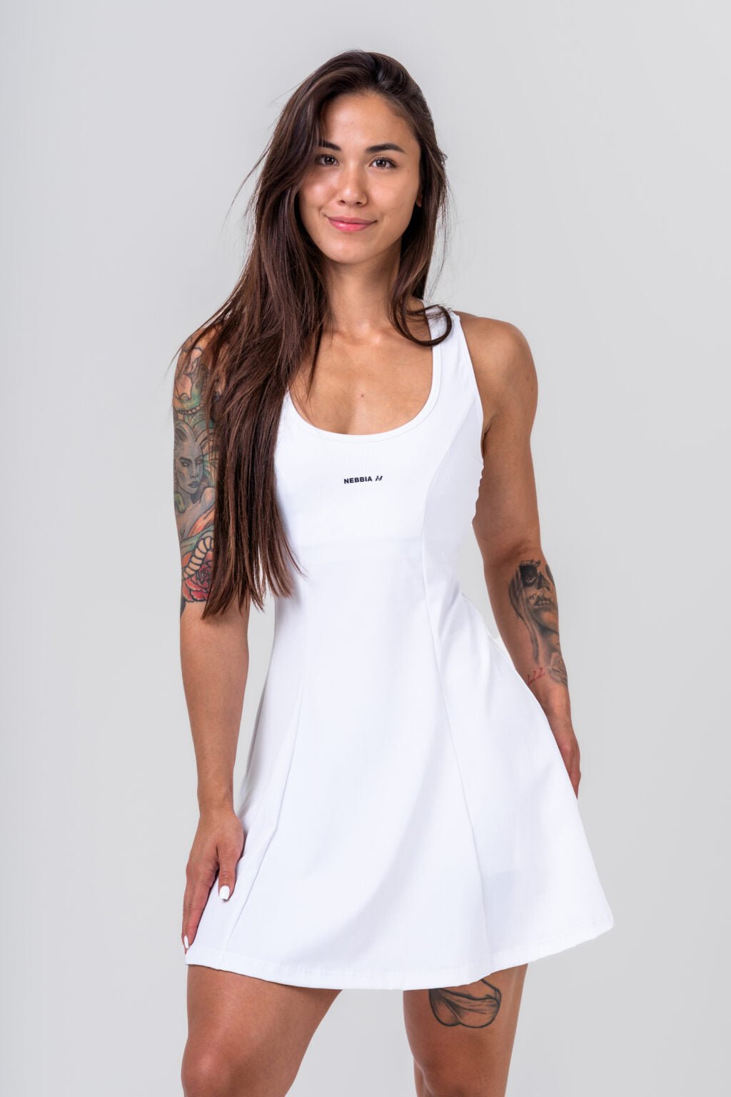 2 - IN - 1 SPORTY DRESS GYM CHIC 398 white - AlisiiaKholli