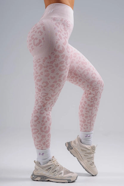 NEBBIA 849 Pink Leopard Push-Up Compression Leopard Leggings | PRIMAL