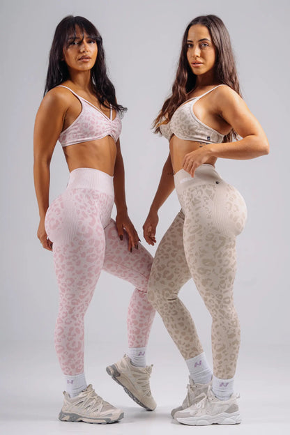 NEBBIA 849 Pink Leopard Push-Up Compression Leopard Leggings | PRIMAL