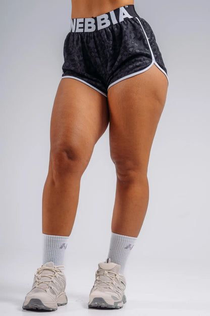 NEBBIA 855 Black Leopard Leopard Training Shorts | PRIMAL