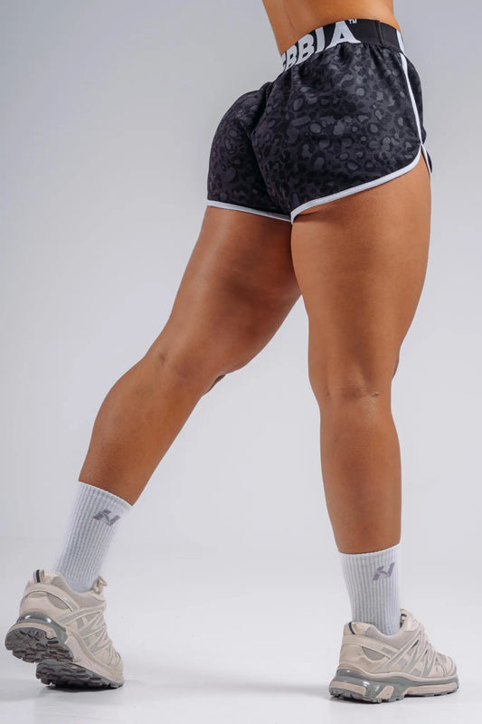 NEBBIA 855 Black Leopard Leopard Training Shorts | PRIMAL