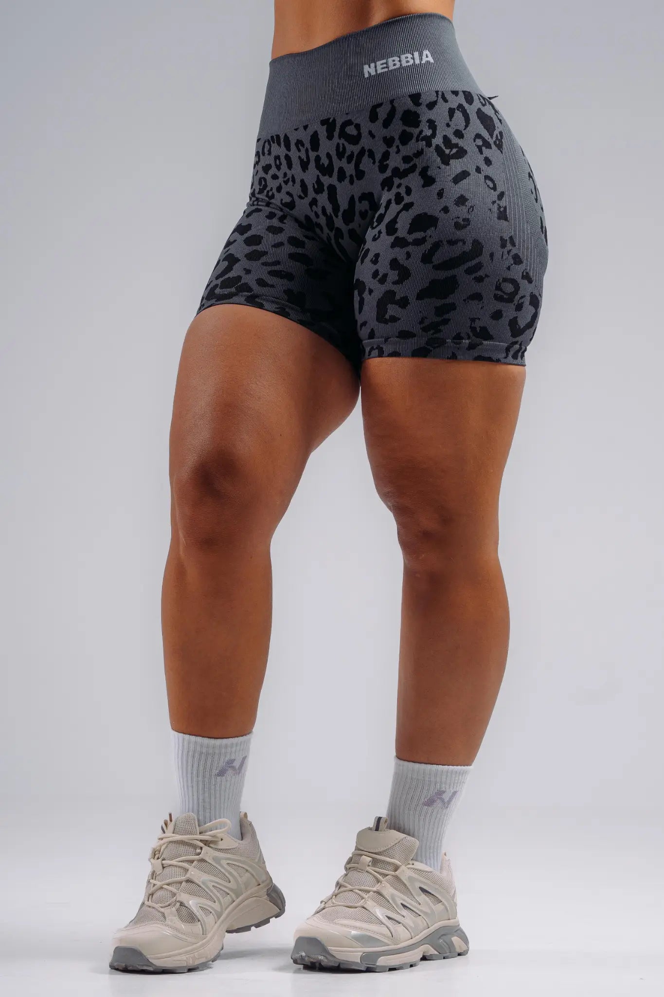 NEBBIA 856 Black Leopard Push-Up Compression Leopard Shorts | PRIMAL
