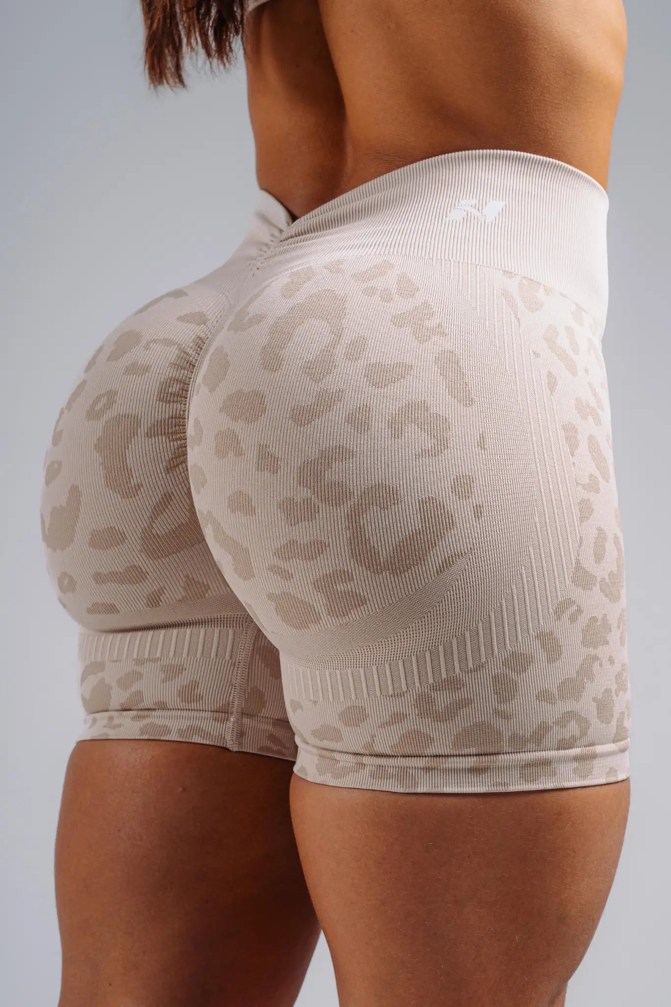 NEBBIA 856 Cream Leopard Push-Up Compression Leopard Shorts | PRIMAL