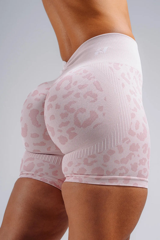 NEBBIA 856 Pink Leopard Push-Up Compression Leopard Shorts | PRIMAL