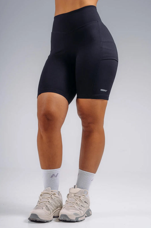 NEBBIA 858 Black High-Waist Shorts with Pockets | PRIMAL