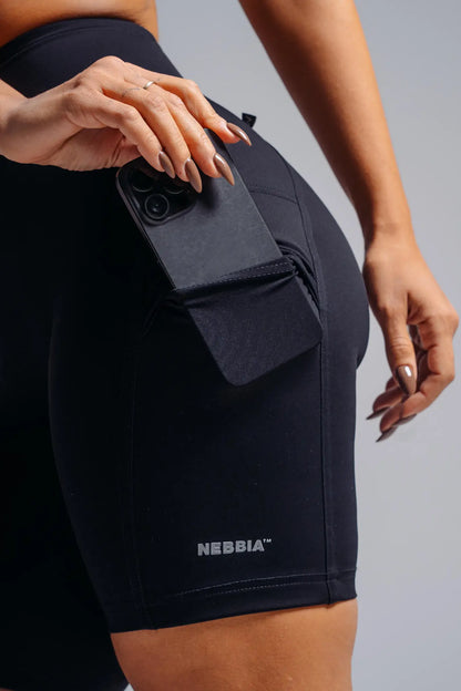 NEBBIA 858 Black High-Waist Shorts with Pockets | PRIMAL