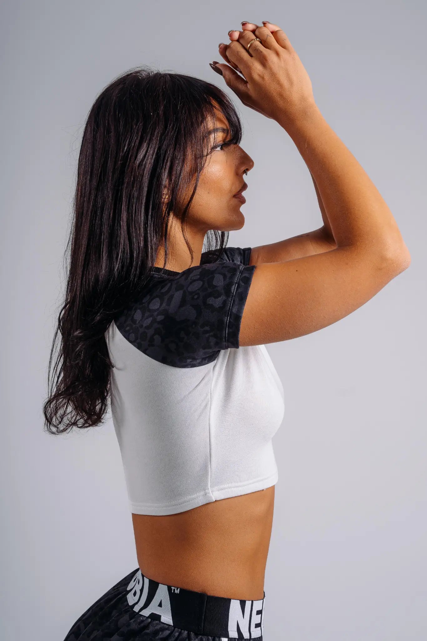 NEBBIA 861 Black Leopard Leopard Crop Top '97 | PRIMAL