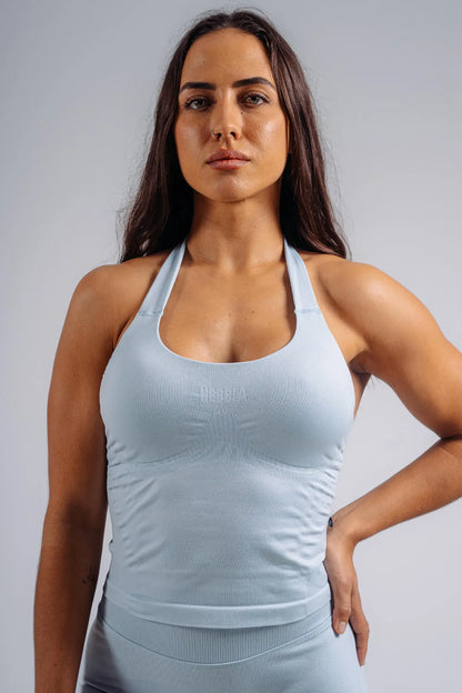 NEBBIA 863 Light Blue Halter Top with Built-in Bra | PRIMAL