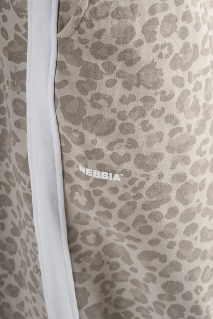 NEBBIA 865 Cream Leopard Baggy Leopard Sweatpants | PRIMAL