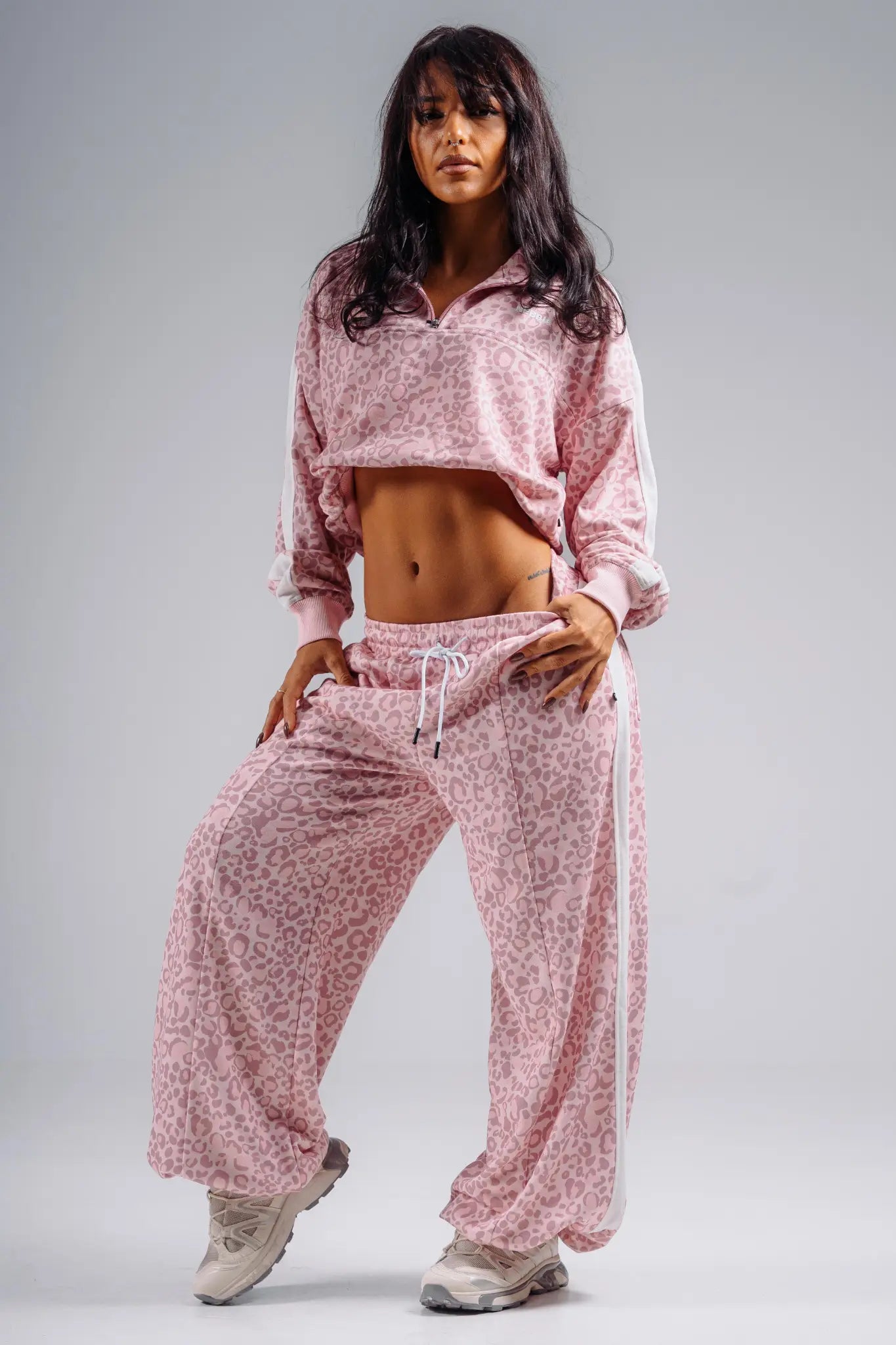 NEBBIA 865 Pink Leopard Baggy Leopard Sweatpants | PRIMAL
