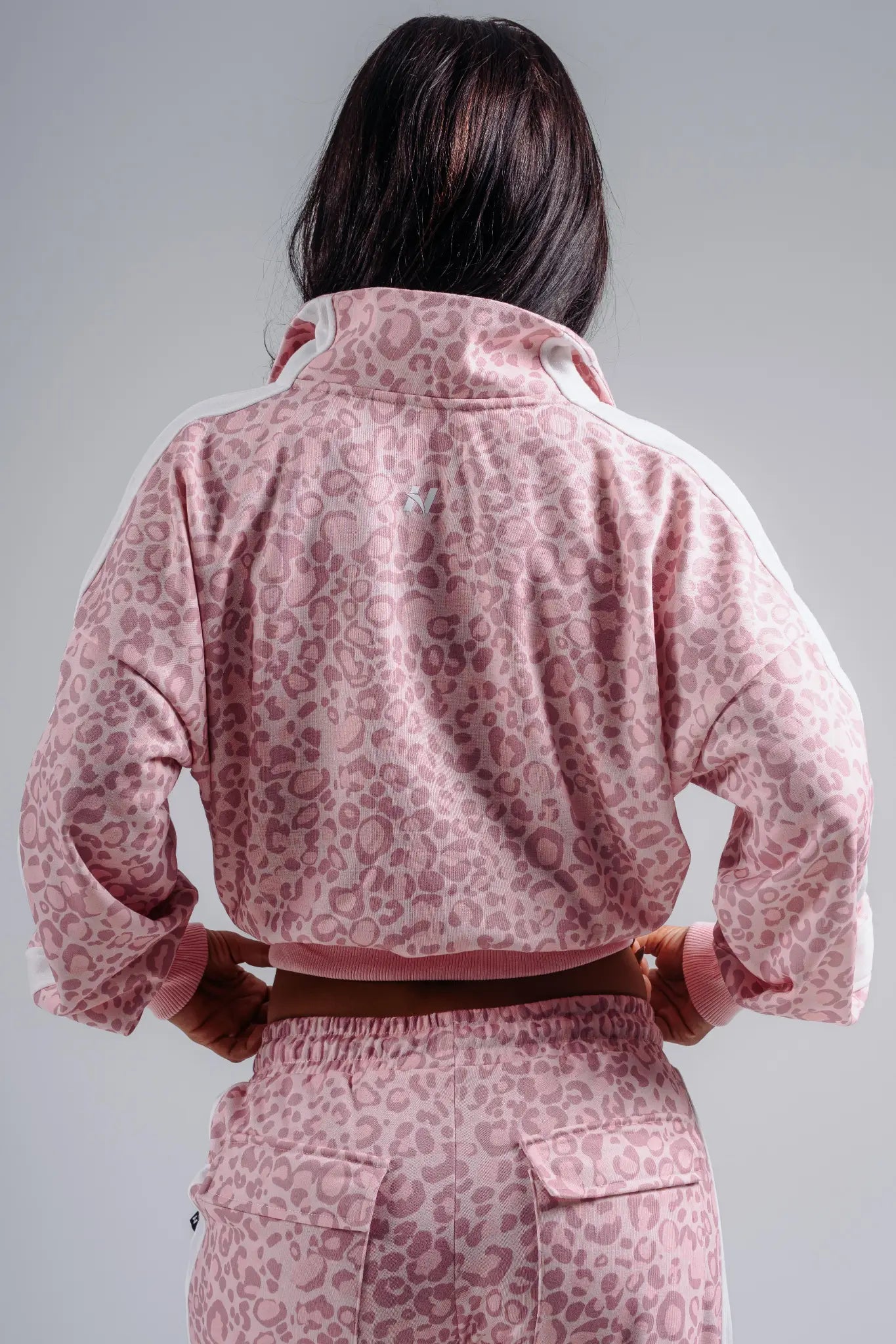NEBBIA 866 Pink Leopard Half-Zip Leopard Sweatshirt | PRIMAL