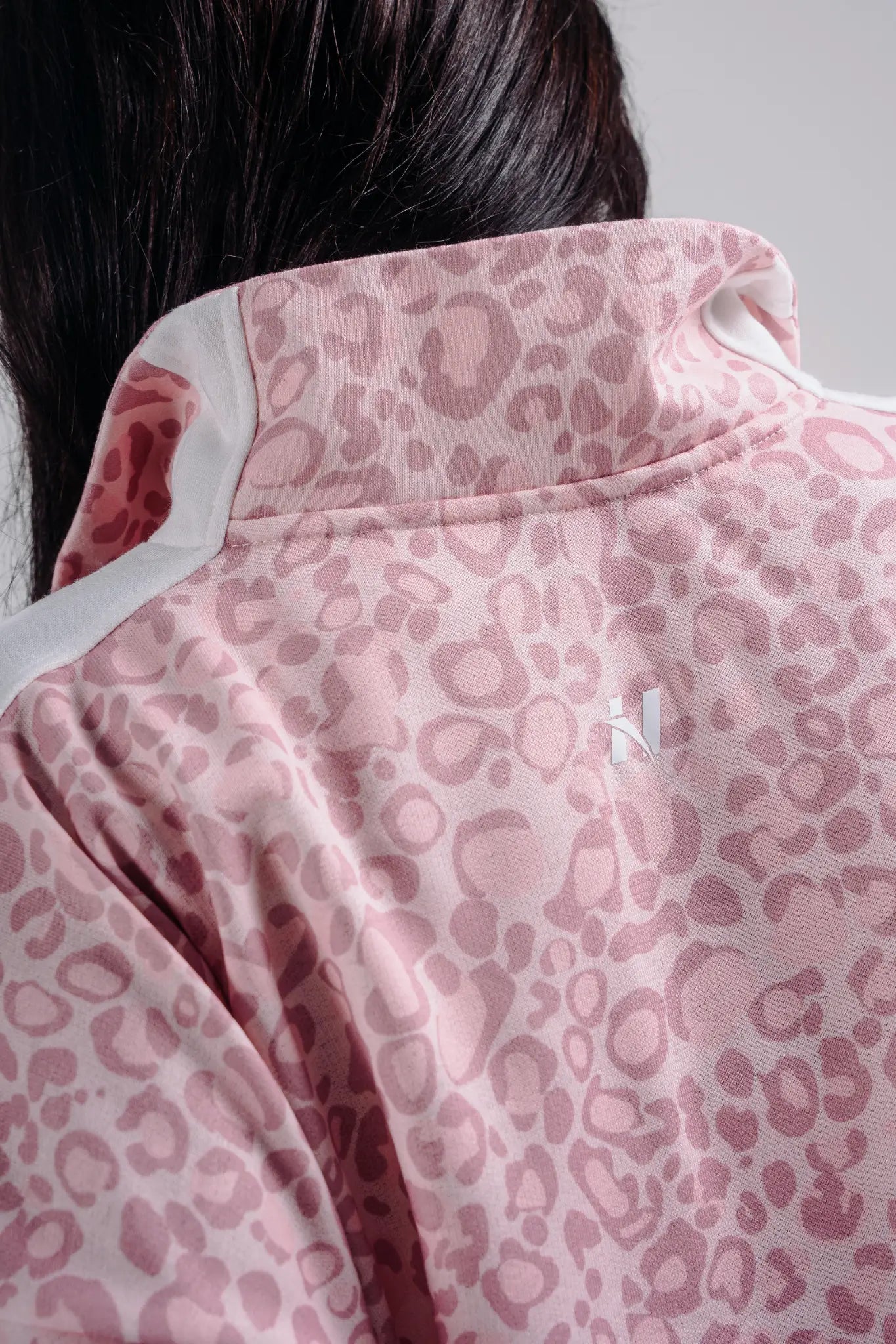 NEBBIA 866 Pink Leopard Half-Zip Leopard Sweatshirt | PRIMAL