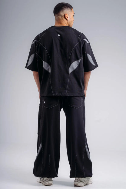 NEBBIA 871 Black Oversized Pump Cover T-Shirt | PRIMAL