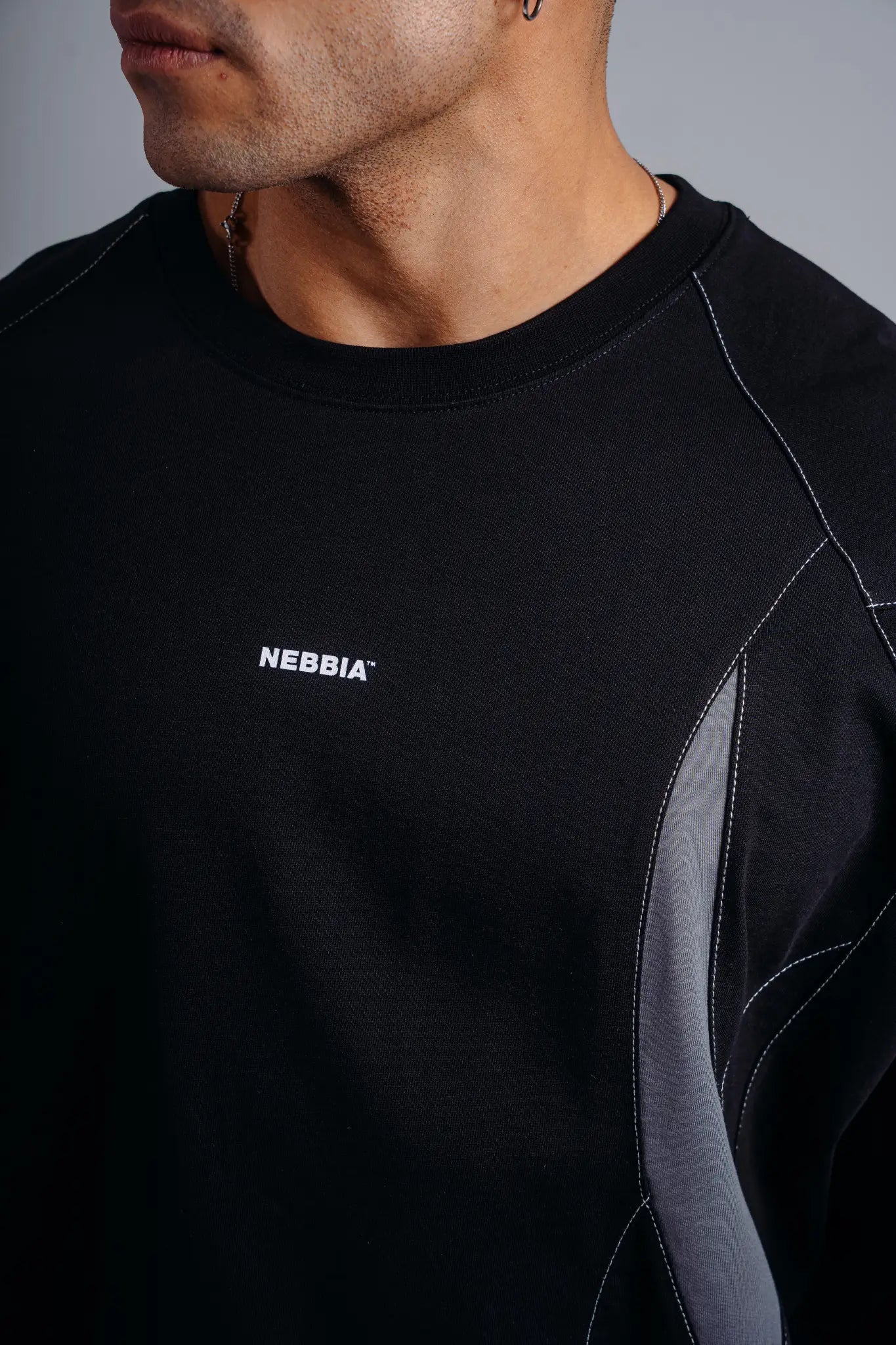 NEBBIA 871 Black Oversized Pump Cover T-Shirt | PRIMAL