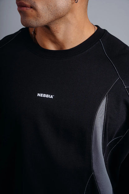 NEBBIA 871 Black Oversized Pump Cover T-Shirt | PRIMAL