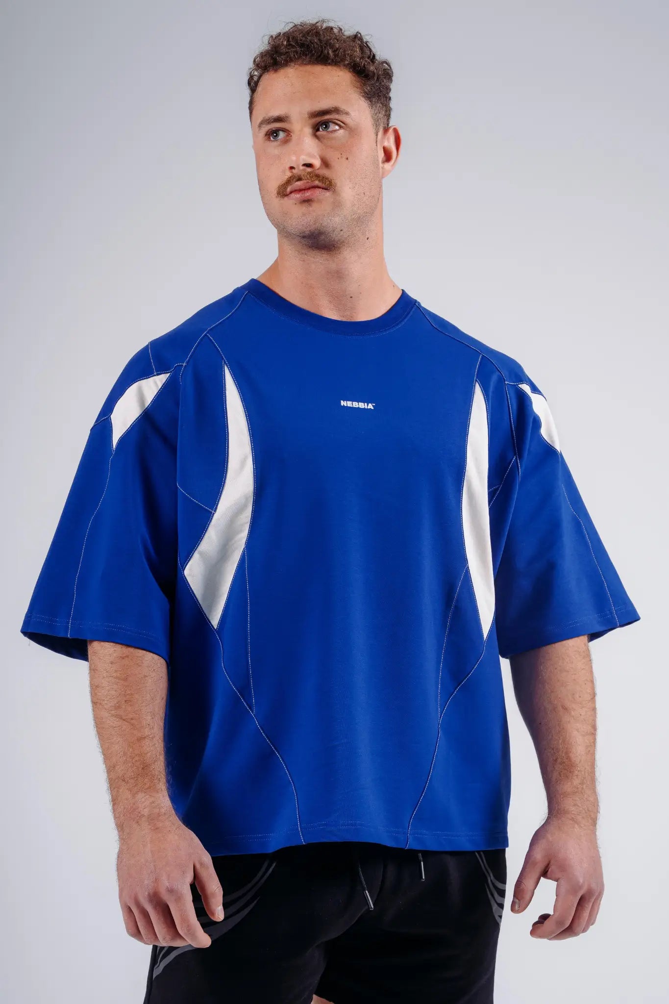 NEBBIA 871 Electric Blue Oversized Pump Cover T-Shirt | PRIMAL