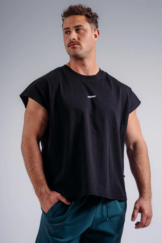 NEBBIA 873 Black Oversized Tank Top '97 | PRIMAL