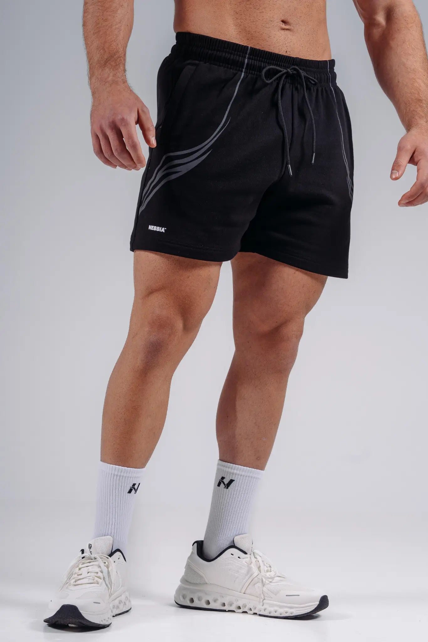 NEBBIA 876 Black Oversized Training Shorts | PRIMAL