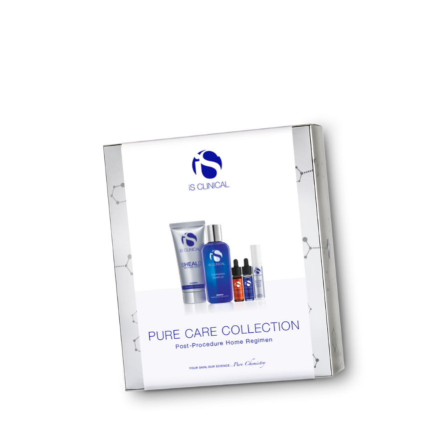 Post-procedure, home regiment

The Pure Care Collection Post-Procedure Home Regimen features advanced formulas designed to nourish, condition, and fortify compromised or intolerant skin. Ideal for post-laser, abrasion, and chemical treatments, this easy-to-follow regimen cleanses, hydrates, and protects your skin to optimize the healing process. Skin has been shown to experience less visible irritation, peeling, and fewer side effects following aesthetic treatments.