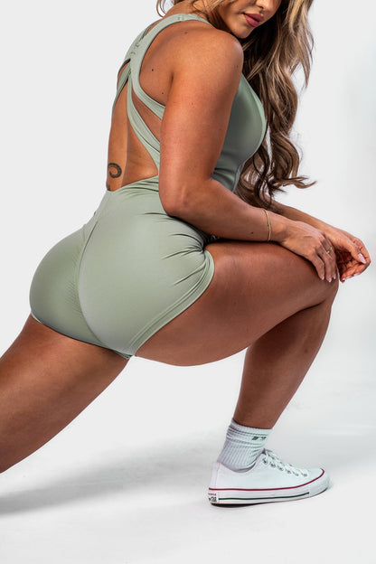 Body - Enhancing Workout Jumpsuit STRONG BEAUTY 427 Light Green - AlisiiaKholli