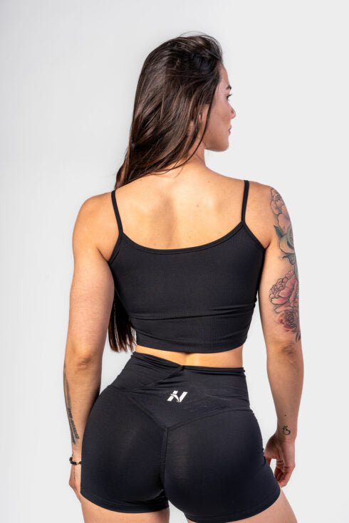 High - Support Crop Tank TIMELESS Black 474 - AlisiiaKholli