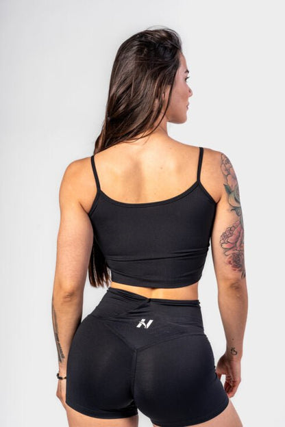 High - Support Crop Tank TIMELESS Black 474 - AlisiiaKholli