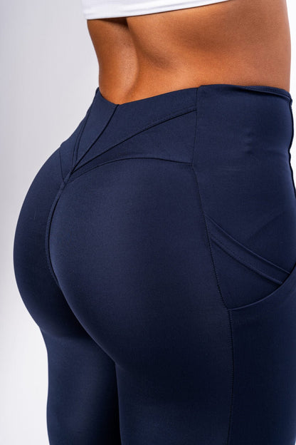 High waisted biker shorts 10″ GYM THERAPY Dark Blue 628 - AlisiiaKholli