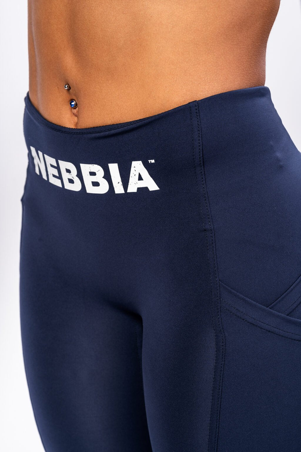 High waisted biker shorts 10″ GYM THERAPY Dark Blue 628 - AlisiiaKholli