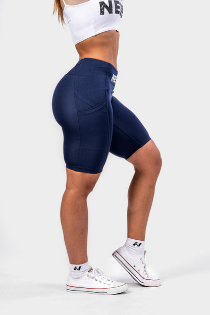 High waisted biker shorts 10″ GYM THERAPY Dark Blue 628 - AlisiiaKholli