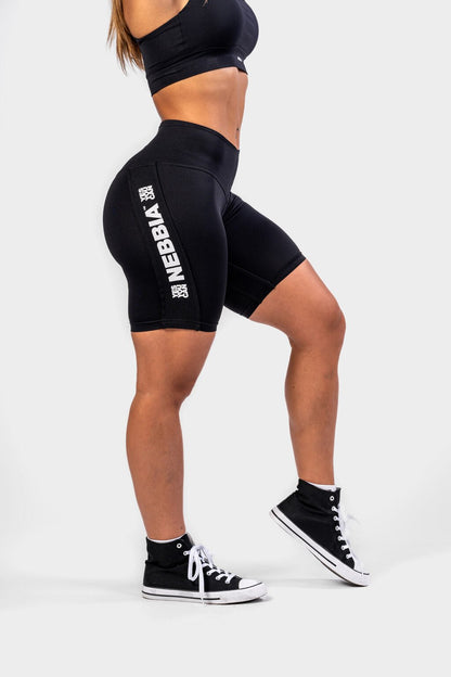 HIGH WAISTED BIKER SHORTS ICONIC 238 Black - AlisiiaKholli