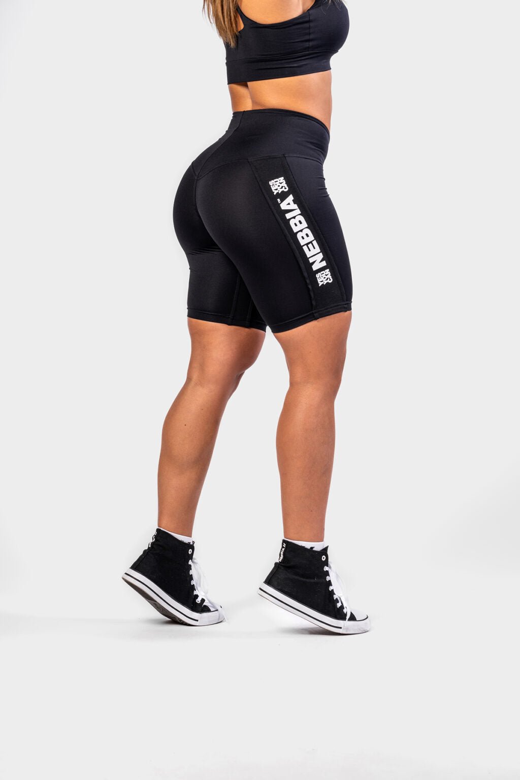 HIGH WAISTED BIKER SHORTS ICONIC 238 Black - AlisiiaKholli