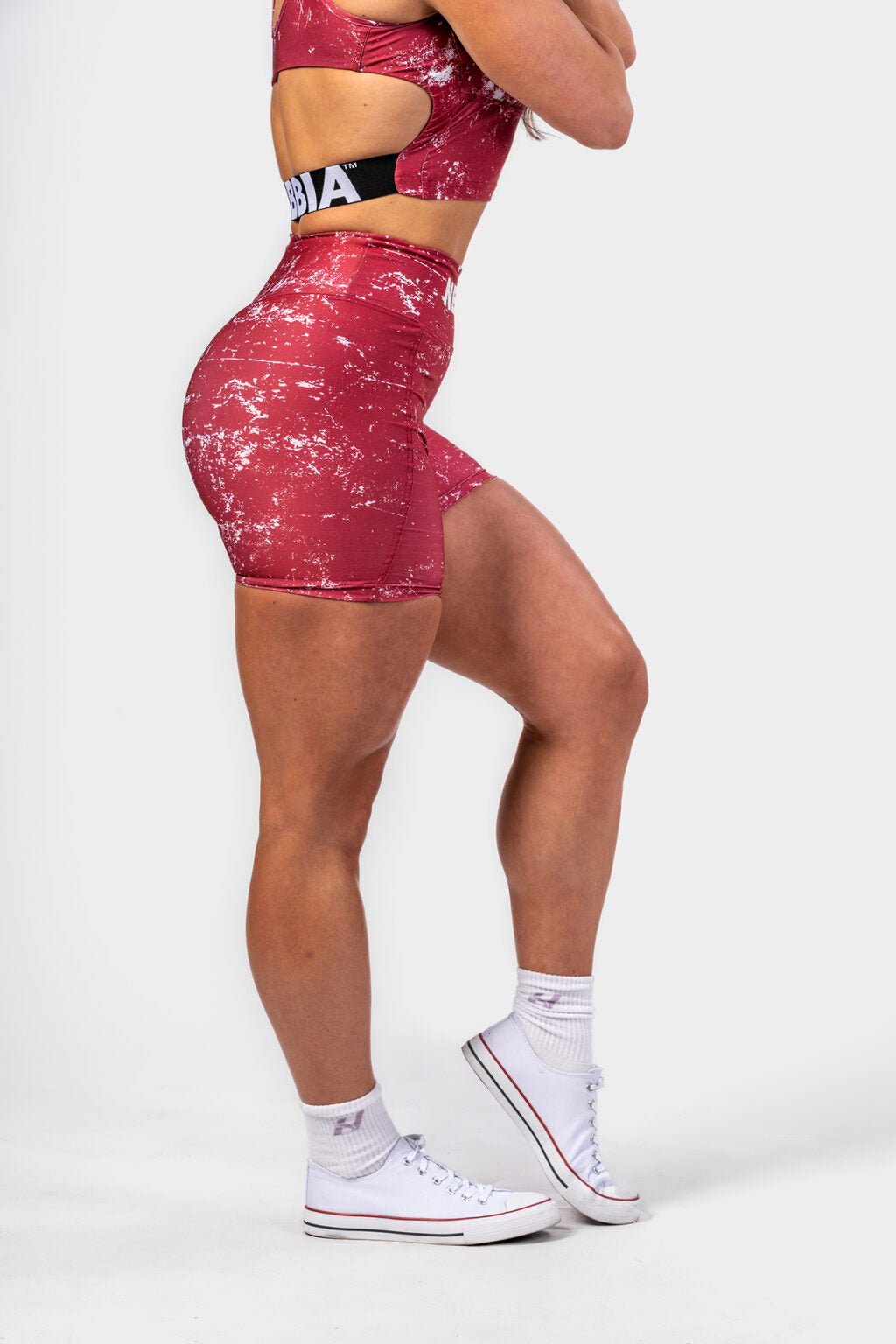 High waisted leggings shorts 5″ HAMMIES Red 615 - AlisiiaKholli