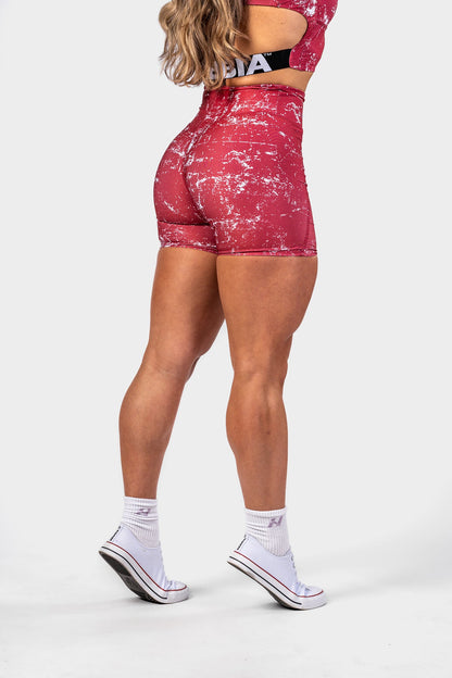 High waisted leggings shorts 5″ HAMMIES Red 615 - AlisiiaKholli