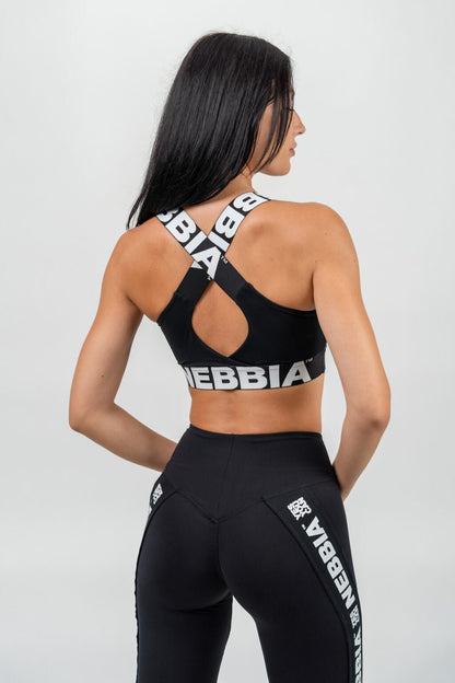 Medium - Support Criss Cross Sports Bra ICONIC 230 Black - AlisiiaKholli