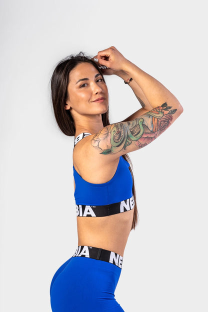 Medium - Support Criss Cross Sports Bra ICONIC 230 Blue - AlisiiaKholli