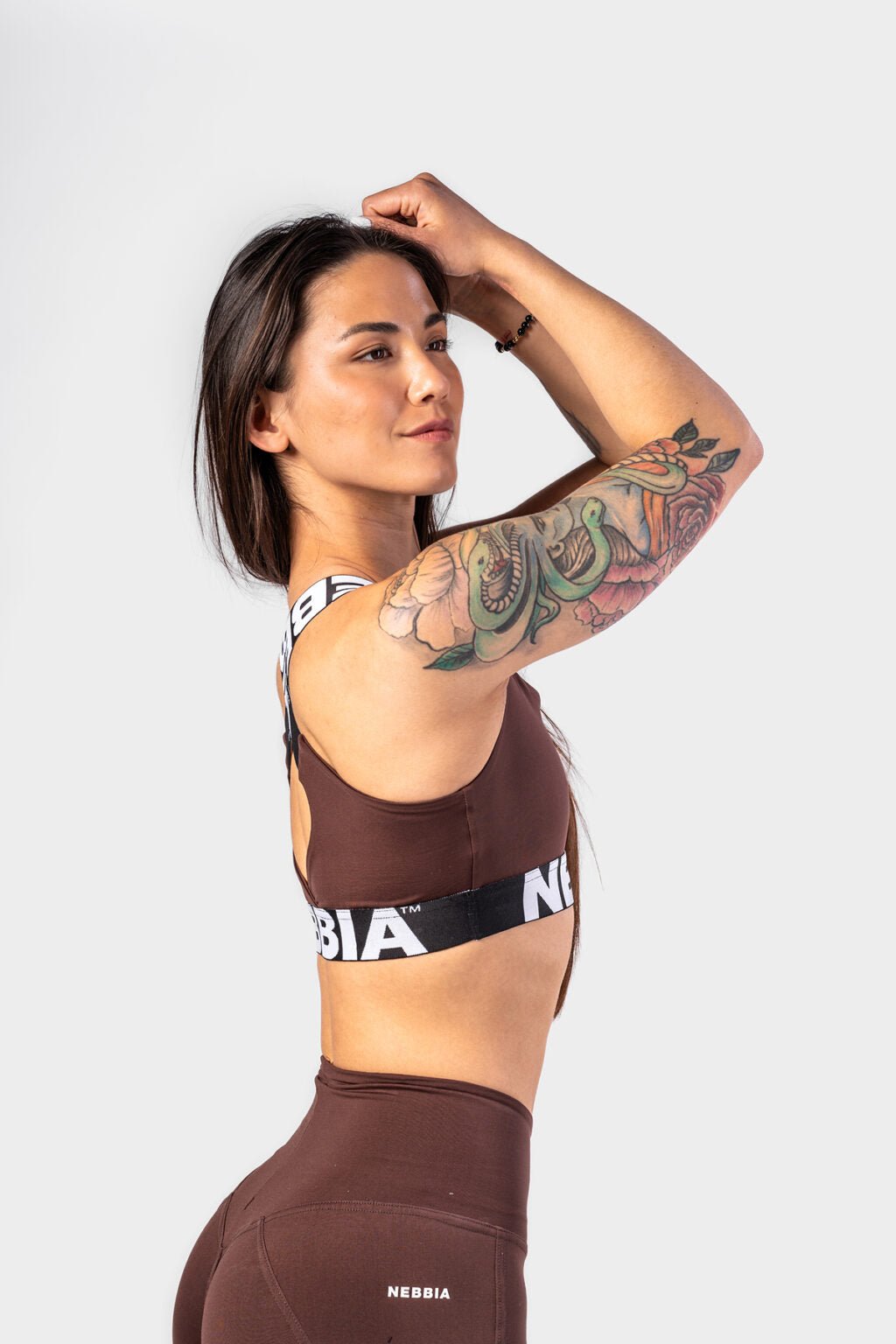 Medium - Support Criss Cross Sports Bra ICONIC 230 Brown - AlisiiaKholli