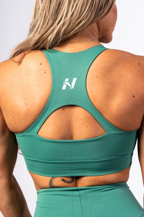 Medium - Support Racerback Sports Bra AGILE Green 471 - AlisiiaKholli