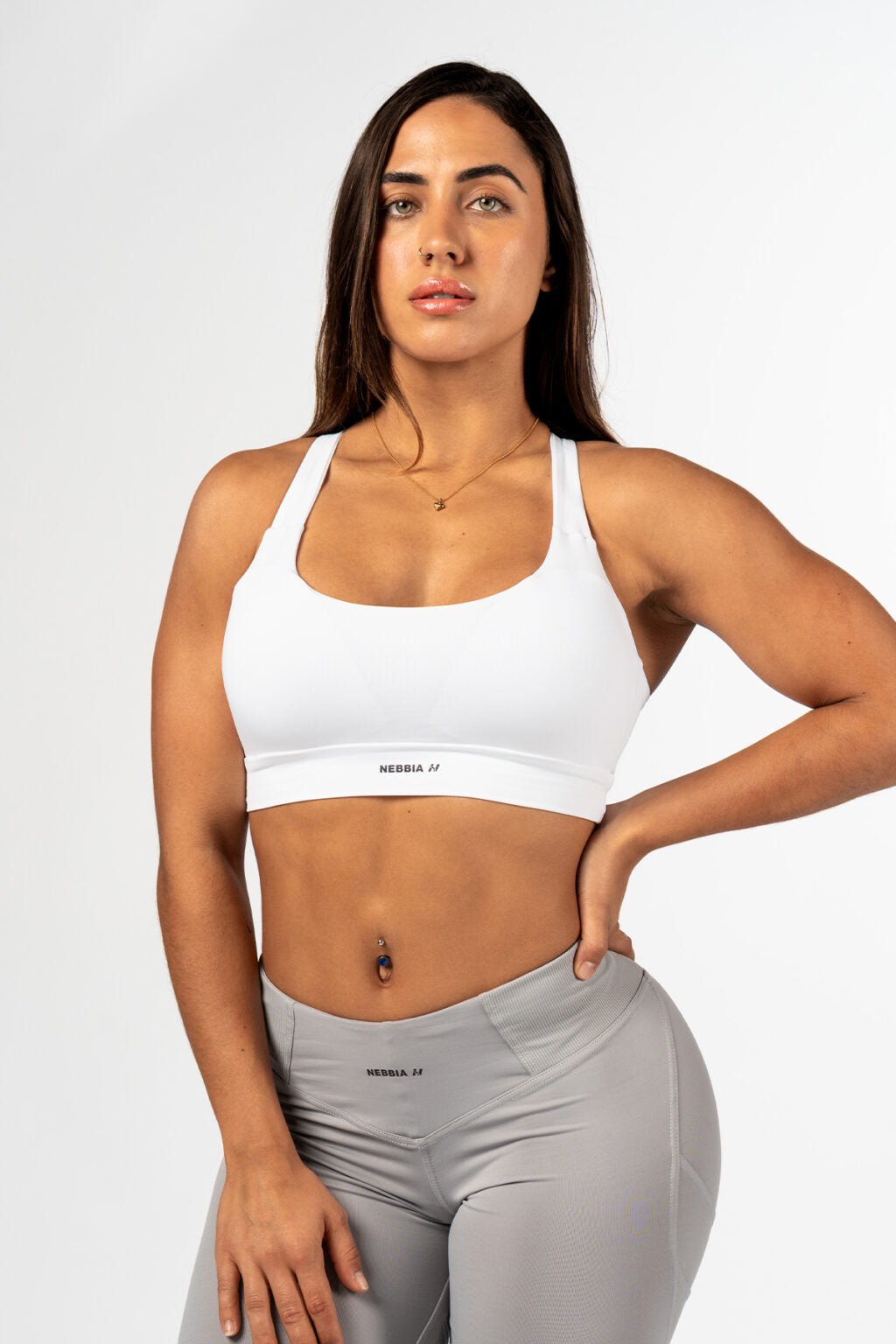 Medium - Support Racerback Sports Bra AGILE White 471 - AlisiiaKholli