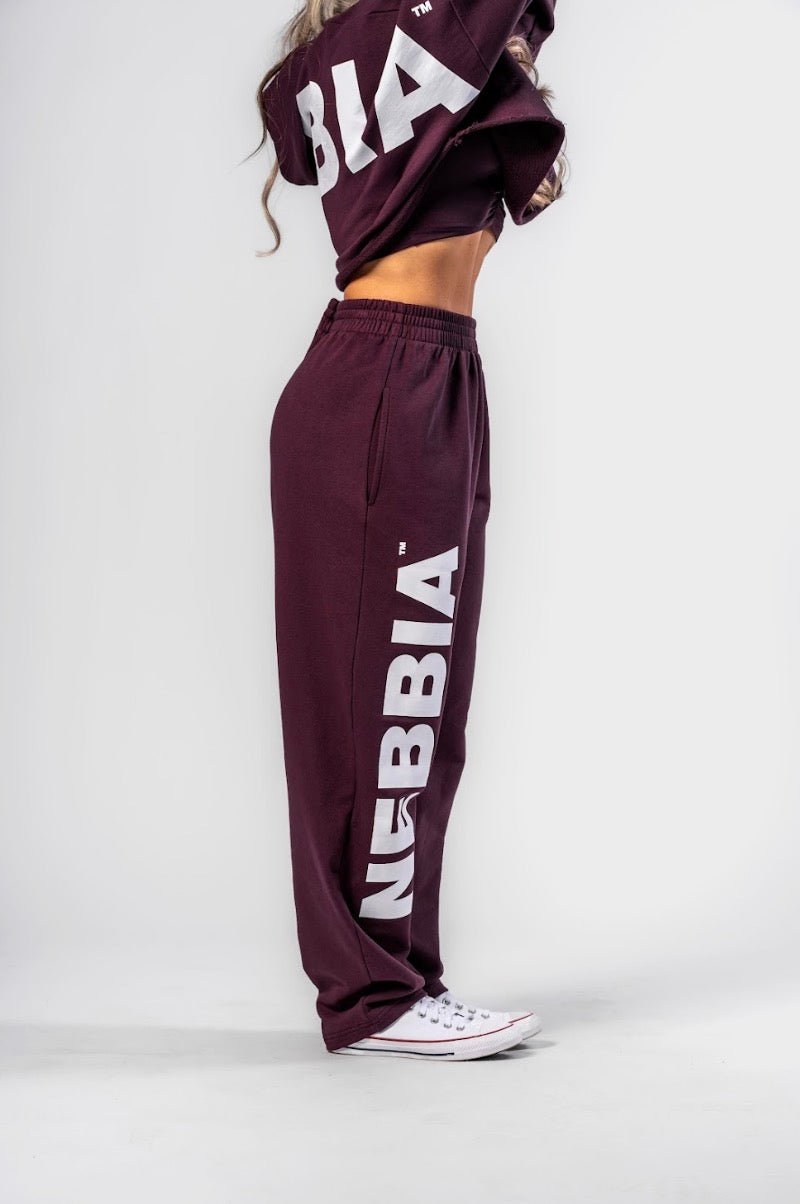 Nebbia Boyfriend Style Baggy Pants 432 - Dark Red| Loose Fit Gym Joggers - AlisiiaKholli