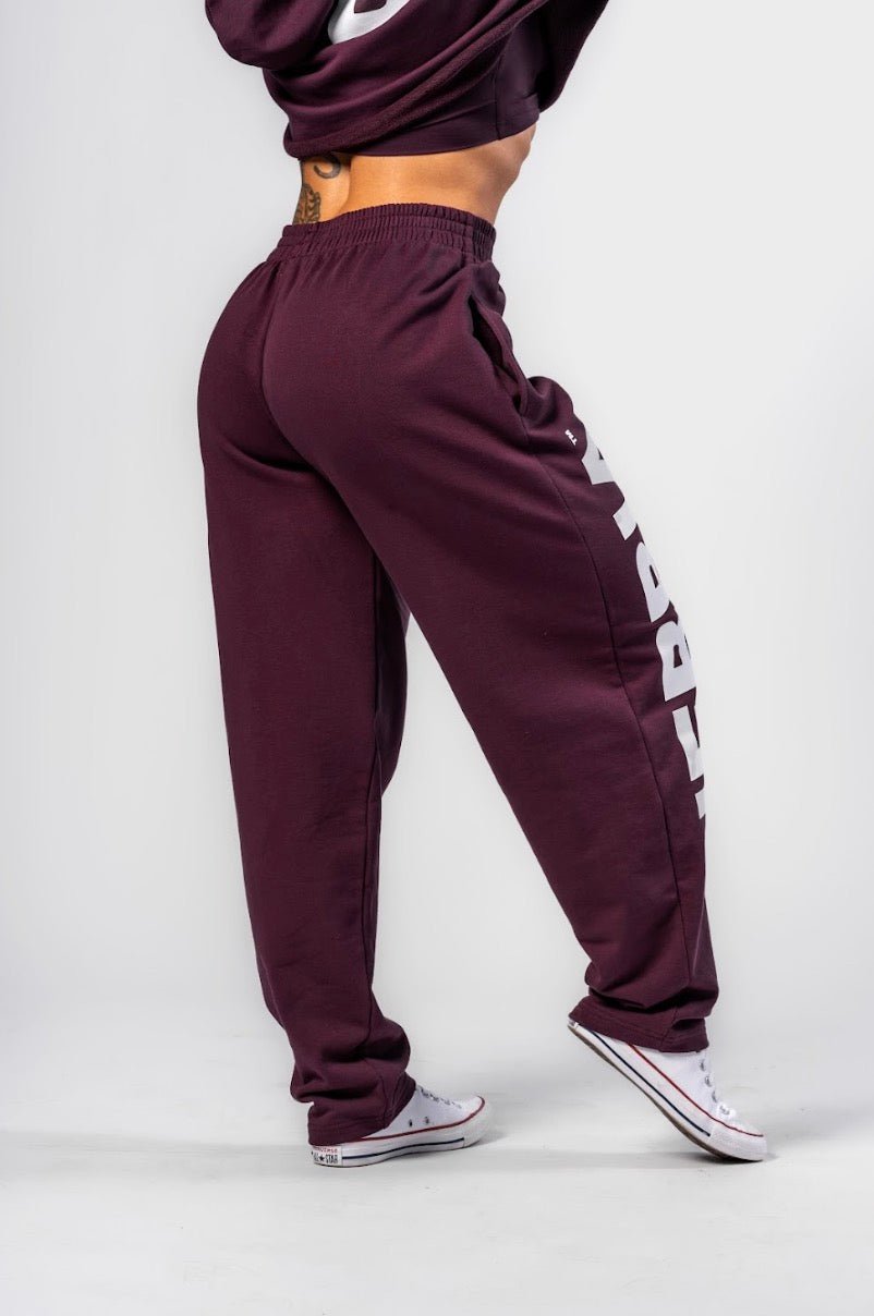 Nebbia Boyfriend Style Baggy Pants 432 - Dark Red| Loose Fit Gym Joggers - AlisiiaKholli
