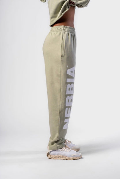 Nebbia Boyfriend Style Baggy Pants 432 - Light Green | Loose Fit Gym Joggers - AlisiiaKholli