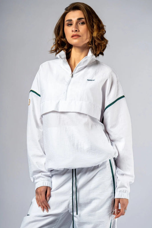NEBBIA CLUB D’OR 644 Half - Zip Clubhouse Top | White Luxury Tennis Style - AlisiiaKholli